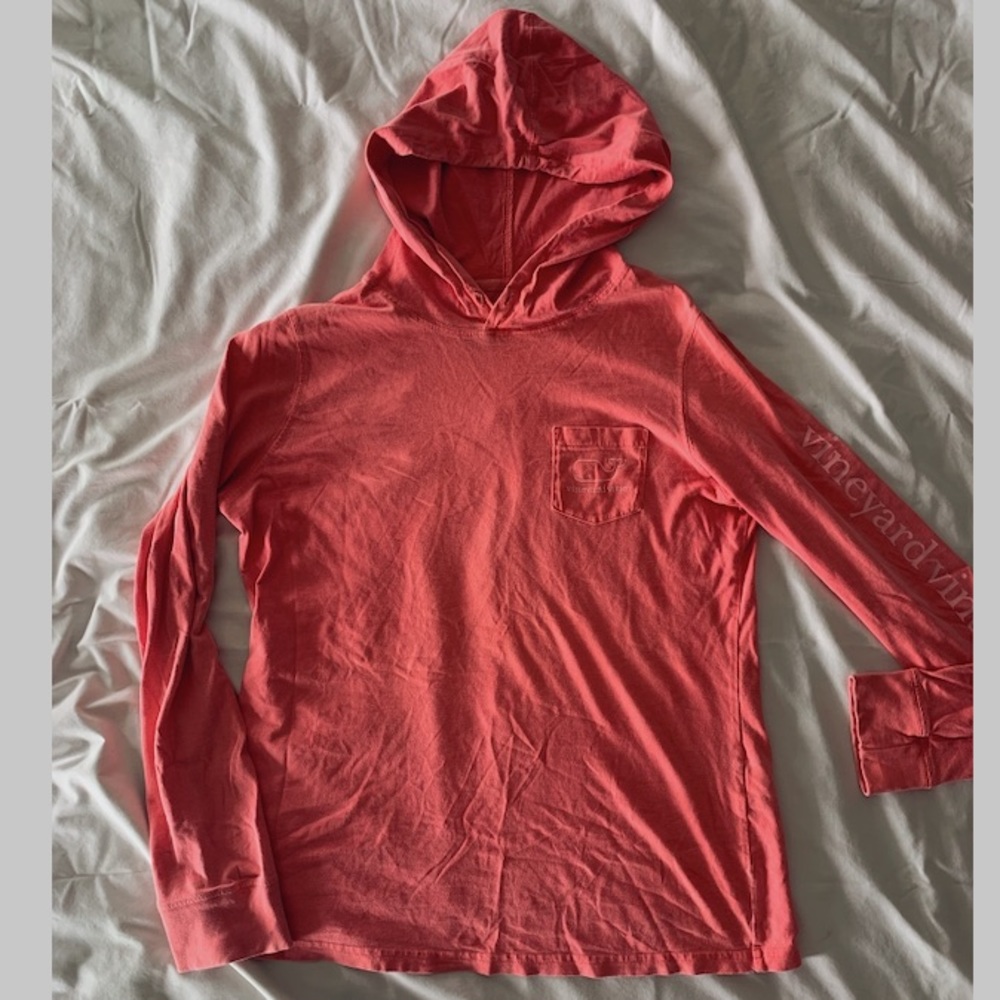 VINEYARD VINES Pink hooded long sleeve tee